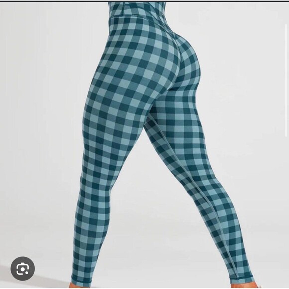 Buffbunny teal check leggings - Picture 1 of 6